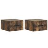 vidaXL Cabinet de chevet mural 2 pc Ch&ecirc;ne fum&eacute; 34,5 x 33 x 20 cm