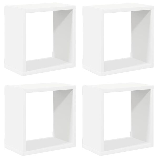 vidaXL &Eacute;tag&egrave;res cube murales 4 pcs Blanc 26x15x26 cm