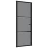 vidaXL Porte int&eacute;rieure 83x201,5 cm Noir Verre ESG et aluminium