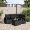 vidaXL Salon de jardin 5 pcs avec coussins noir r&eacute;sine tress&eacute;e