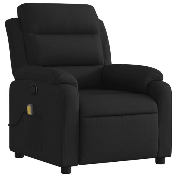 vidaXL Fauteuil inclinable de massage noir tissu