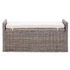 vidaXL Banc de rangement avec coussin Gris 110 x 40 x 50 cm Rotin