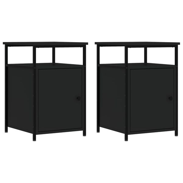 vidaXL Tables de chevet 2 pcs noir 40x42x60 cm bois d'ingénierie