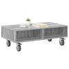 vidaXL Table d'appoint avec roues Gris Sonoma 90 x 50 x 30 cm