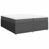 vidaXL Sommier &agrave; lattes de lit avec matelas Gris fonc&eacute; 200x200cm Tissu