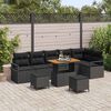 vidaXL Ensemble de canap&eacute; de jardin avec coussin 9 pcs Noir Poly rotin