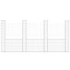 vidaXL Panier de gabion en forme de U avec 4 poteaux Fer 380x20x200 cm