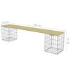 vidaXL Banc &agrave; gabion 180 cm Acier galvanis&eacute; et pin&egrave;de