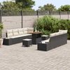 vidaXL Ensemble de canapé de jardin 11 pcs Noir Poly rotin