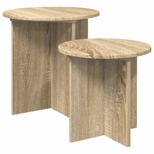 vidaXL Ensemble de tables d'appoint avec stockage 2 pcs Ch&ecirc;ne Sonoma