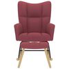 vidaXL Chaise à bascule avec repose-pied Rouge bordeaux Tissu