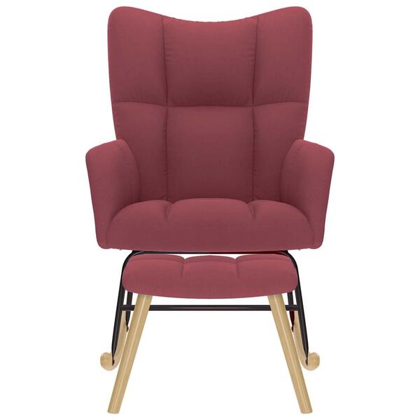 vidaXL Chaise à bascule avec repose-pied Rouge bordeaux Tissu