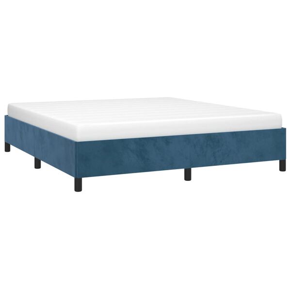 vidaXL Cadre de lit sans matelas bleu fonc&eacute; 160x200 cm velours