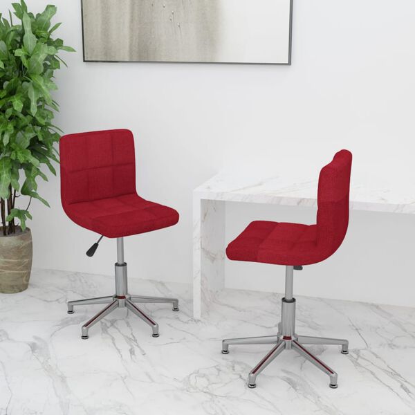 vidaXL Chaises pivotantes &agrave; manger lot de 2 rouge bordeaux tissu