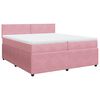 vidaXL Sommier &agrave; lattes de lit avec matelas Rose 200x200 cm Velours