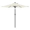 vidaXL Parasol de jardin avec LED et m&acirc;t en acier blanc 225x225x212 cm