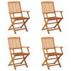 vidaXL Chaises de jardin pliables lot de 4 Bois d'eucalyptus massif