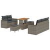vidaXL Ensemble de canap&eacute; de jardin avec coussin 8 pcs Gris polyrotin