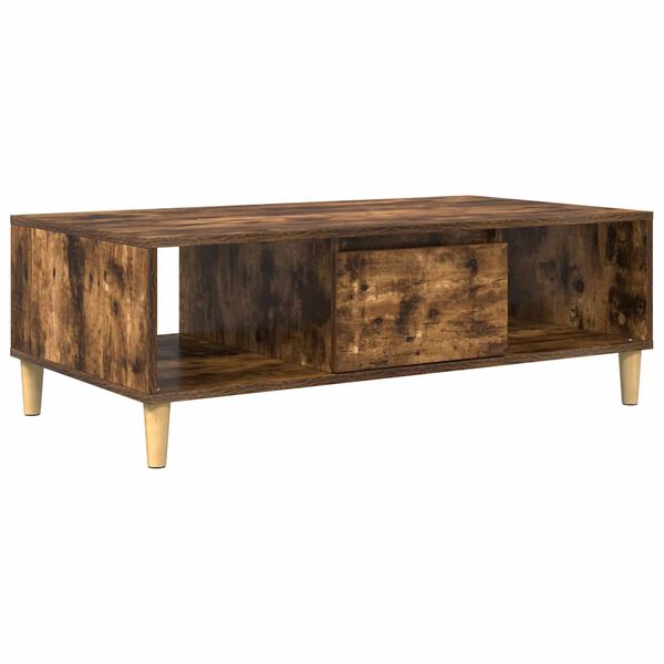vidaXL Table basse Ch&ecirc;ne fum&eacute; 102 x 55 x 35 cm Bois d'ing&eacute;nierie