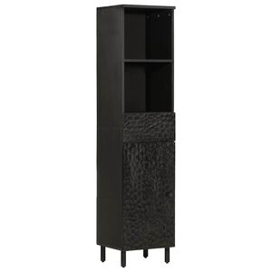 vidaXL Armoire de salle de bain noir 38x33x160 cm bois massif manguier