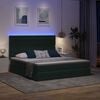vidaXL Lit avec rangement et LED Vert fonc&eacute; 180 x 200 cm Velours