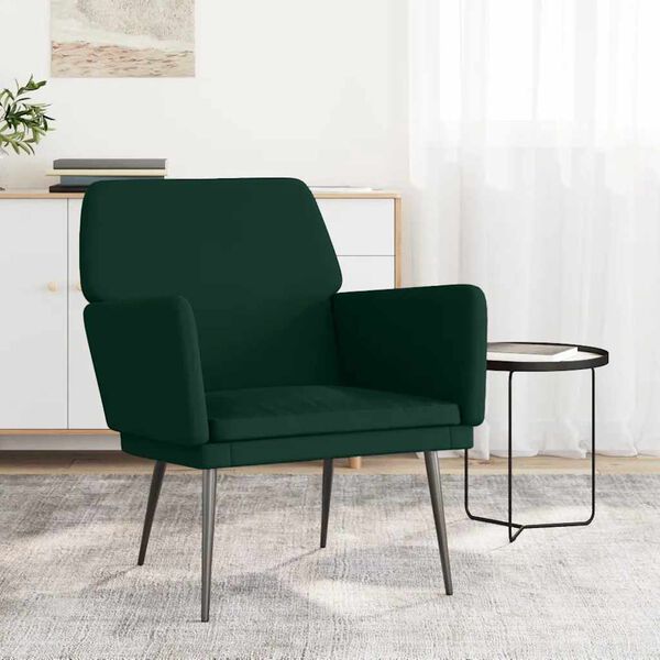 vidaXL Fauteuil Vert fonc&eacute; 62x79x79 cm Velours