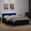 vidaXL Sommier &agrave; lattes de lit et matelas et LED vert fonc&eacute; 160x220cm velours