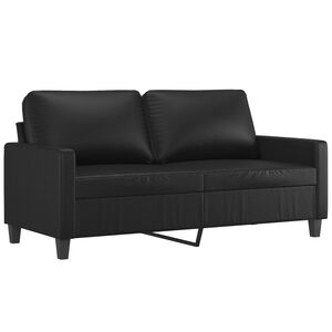 vidaXL Canap&eacute; &agrave; 2 places Noir 140 cm Similicuir