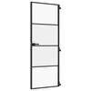 vidaXL Porte int&eacute;rieure mince noir 76x201,5 cm verre tremp&eacute; aluminium