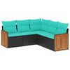 vidaXL Salon de jardin 5 pcs avec coussins noir r&eacute;sine tress&eacute;e