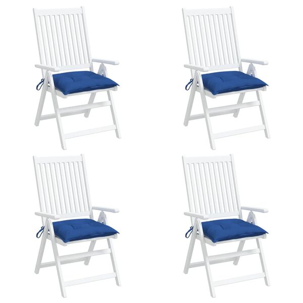 vidaXL Coussins de chaise lot de 4 bleu 40x40x7 cm tissu oxford