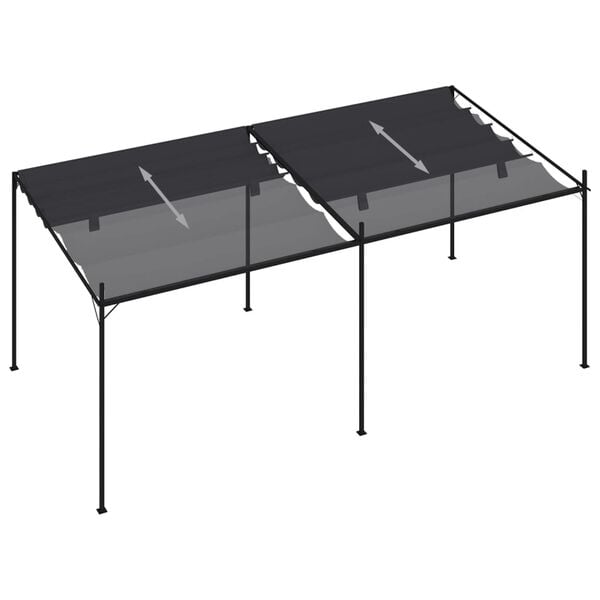 vidaXL Belv&eacute;d&egrave;re avec toit r&eacute;tractable 600x300x233 cm Anthracite