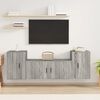 vidaXL Ensemble de meubles TV 3 pcs Sonoma gris Bois d'ing&eacute;nierie