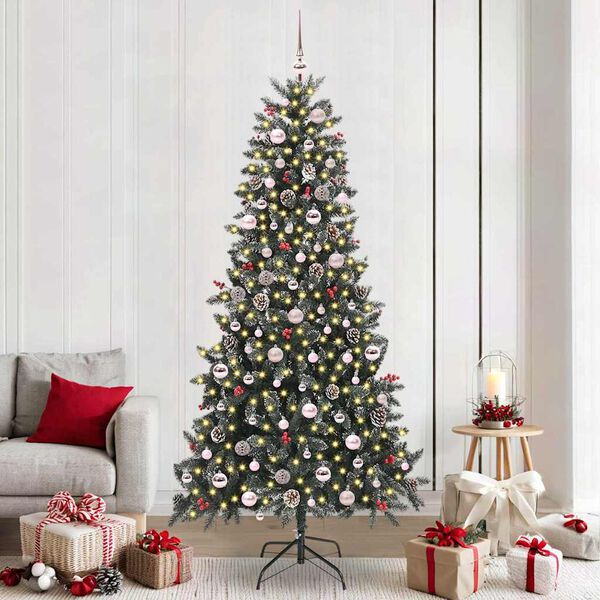 vidaXL Sapin de No&euml;l artificiel Vert 240 cm PVC, plastique et acier