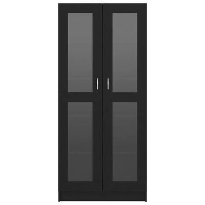 vidaXL Armoire à vitrine Noir 82,5x30,5x185,5 cm Aggloméré