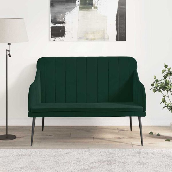 vidaXL Banc Vert fonc&eacute; 110x76x80 cm Velours