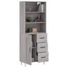 vidaXL Buffet haut Sonoma gris 69,5x34x180 cm Bois d'ingénierie
