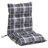 vidaXL Coussins de chaise &agrave; dossier bas lot de 2 motif carreaux gris