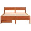 vidaXL Cadre de lit sans matelas cire marron 135x190cm bois pin massif