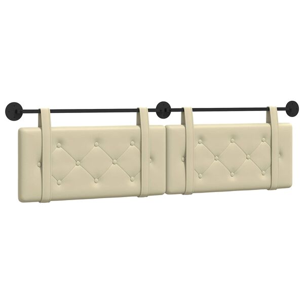 vidaXL T&ecirc;te de lit suspendue Cr&egrave;me 170 x 55 x 5 cm Simili cuir