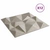 vidaXL Panneaux muraux 12 pcs B&eacute;ton Diamant 50 x 50 cm Mousse XPS