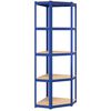vidaXL &Eacute;tag&egrave;re d'angle &agrave; 5 niveaux Bleu Acier et bois d'ing&eacute;nierie