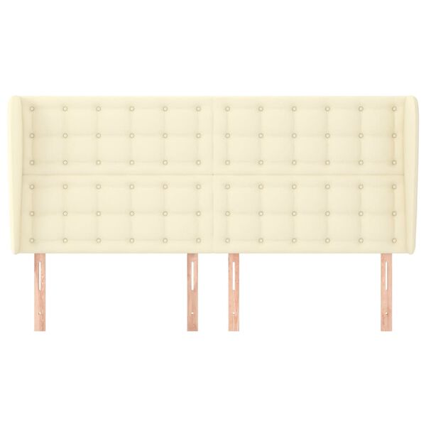 vidaXL T&ecirc;te de lit avec oreilles Cr&egrave;me 163x23x118/128 cm Similicuir