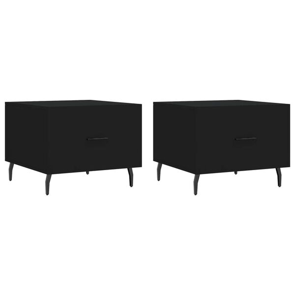 vidaXL Tables basses 2 pcs noir 50x50x40 cm bois d'ing&eacute;nierie