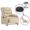vidaXL Fauteuil inclinable &eacute;lectrique Cr&egrave;me Tissu