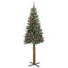 vidaXL Sapin de Noël mince avec 300 LED Vert et blanc 210 cm
