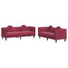 vidaXL Ensemble de canap&eacute;s 2 pcs avec coussins rouge bordeaux velours