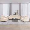 vidaXL Ensemble de canap&eacute;s 3 pcs avec coussins beige tissu microfibre