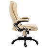 vidaXL Chaise de bureau de massage Cr&egrave;me Similicuir
