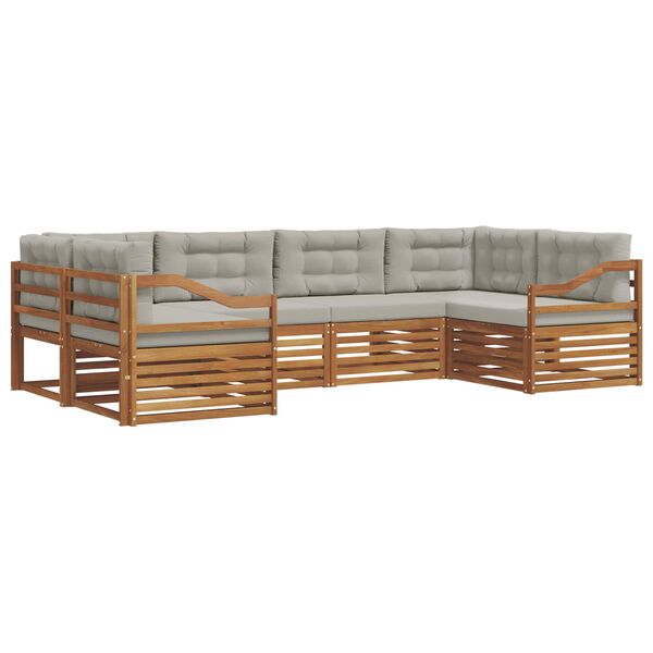 vidaXL Ensembles de canap&eacute;s avec coussin 6 pcs Gris Naturel et Clair